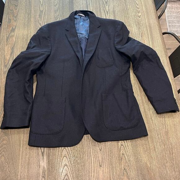 Tommy Hilfiger Mens Smart Casual Regular Fit Linen Blazer Navy Blue Size 56 - Picture 1 of 5